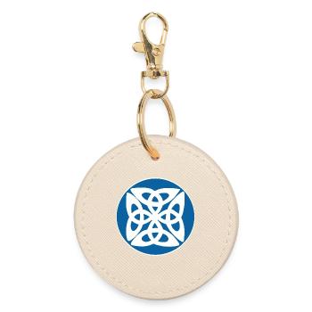 Symbole celte bleu - Porte-clés rond - huître - Devant