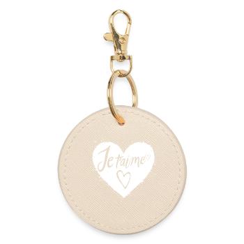 I love you - Round Keyring - oyster - Front