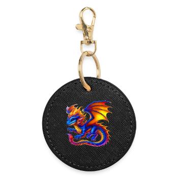 Dragon - Round Keyring - black - Front
