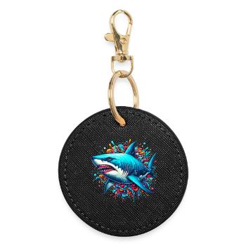 Shark - Round Keyring - black - Front
