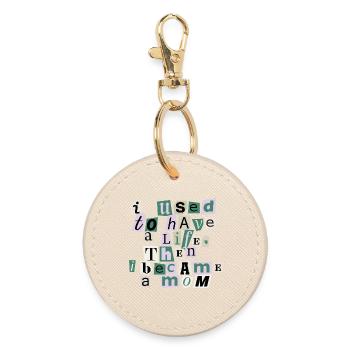 Avait l’habitude d’avoir une vie – Citation de maman - Porte-clés rond - huître - Devant