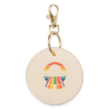 UFO Lover - Round Keyring - oyster - Front