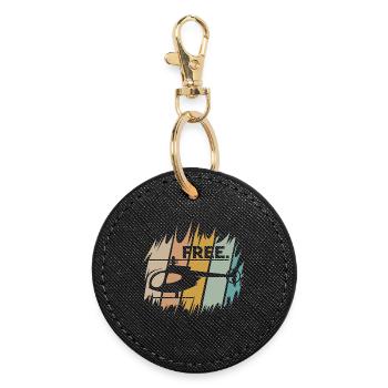 Vintage Helicopter - Helicopter and Free Logo - Round Keyring - black - Front