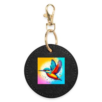 martin-pêcheur - Porte-clés rond - noir - Devant