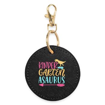 Kindergartenasaurus - Dinosaur Nursery - Round Keyring - black - Front