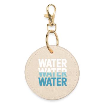 Drink Water Hydrate Ocean River  - Round Keyring - oyster - Front