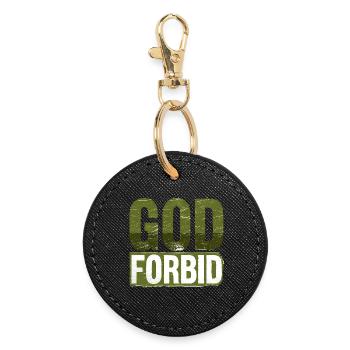 Grunge God Forbid Nigerian Style, African Saying   - Round Keyring - black - Front