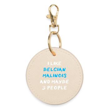 Belgian Malinois - Runder Schlüsselanhänger - Auster - Vorne