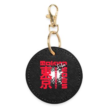 Red Kanji Graffiti - Round Keyring - black - Front