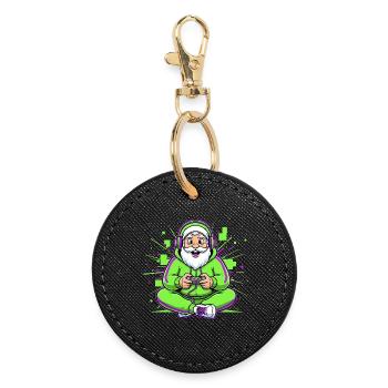 Noël Homme Gaming Humour Gamer - Porte-clés rond - noir - Devant