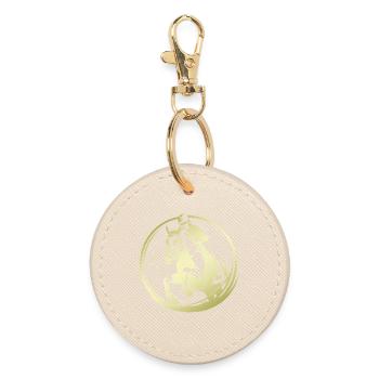 Riding Horse Silhouette - Round Keyring - oyster - Front