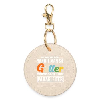 Gleitschirm Abenteuer Paragliding Götter - Runder Schlüsselanhänger - Auster - Vorne