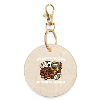 Seulement un problème Casino Gambling Funny Player - Porte-clés rond - huître - Devant