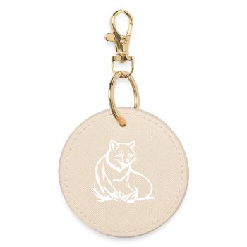 Fox T-shirt Gift - Round Keyring - oyster - Front