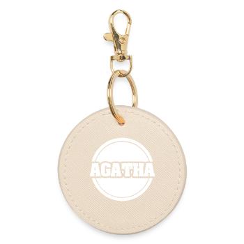 Agatha comme prénom - Porte-clés rond - huître - Devant