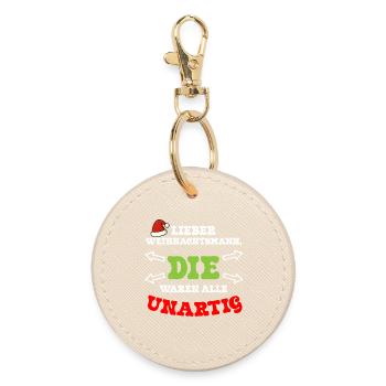 Dear Santa Claus, THEY were naughty - Round Keyring - oyster - Front