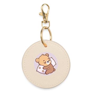 Ourson Doux Rêverie - Porte-clés rond - huître - Devant