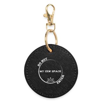 N’entre pas dans mon espace zen - Pilates de yoga drôle - Porte-clés rond - noir - Devant