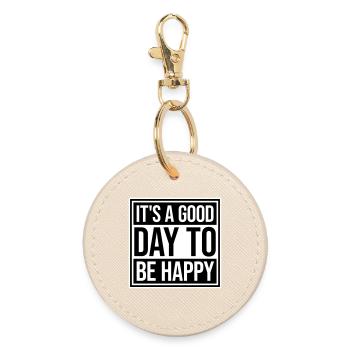 Bonjour sois heureux Motivation positive Dire bonheur - Porte-clés rond - huître - Devant