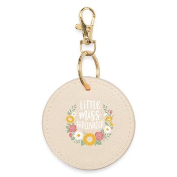 Threenager 3e anniversaire 3 ans Filles - Porte-clés rond - huître - Devant