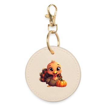 Thanksgiving Truthahn Baby - Runder Schlüsselanhänger - Auster - Vorne