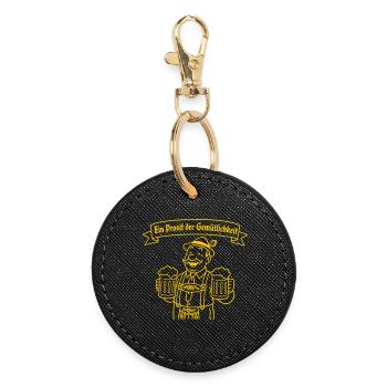 Herr Bier - Ein Prosit der Gemütlichkeit - Round Keyring - black - Front