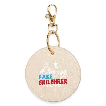 Moniteur de ski FAUX MONITEUR DE SKI Ski drôle - Porte-clés rond - huître - Devant