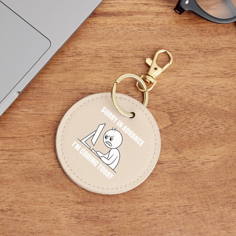 Proud software developer for programming students Round Keyring