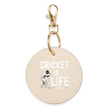 Lustiges Kricket Spruch Vintage Cricket Spiel - Runder Schlüsselanhänger - Auster - Vorne