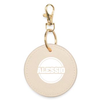 First name Alessio - Round Keyring - oyster - Front
