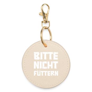 Please do not feed - Round Keyring - oyster - Front