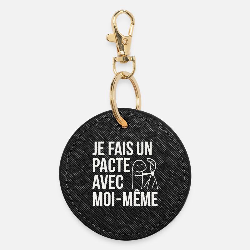 Self Pact Cartoon Moi Meme - Round Keyring - black