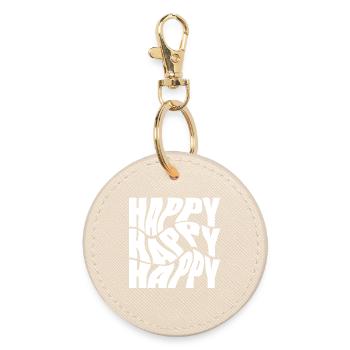 Bold Happy Graffiti Typography - Round Keyring - oyster - Front