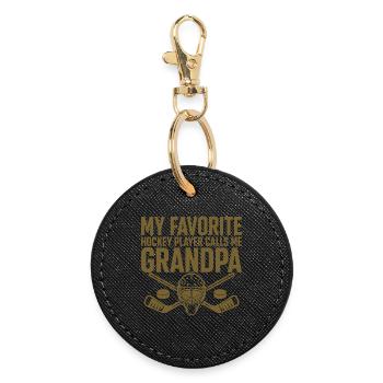 Proud Hockey Dad My Favourite Player's Coach - Round Keyring - black - Front