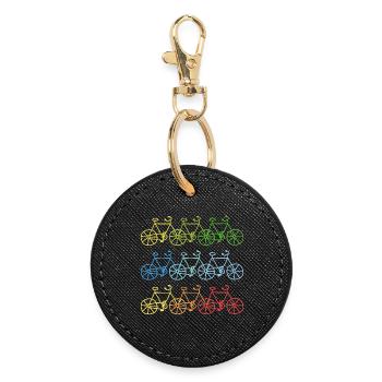 Cadeau de bicyclette coloré - Porte-clés rond - noir - Devant