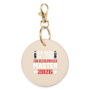 Master Abschluss Promotion Sponsion 2026 - Runder Schlüsselanhänger - Auster - Vorne