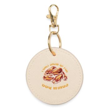 Ailes de poulet : humour drôle de nourriture - Porte-clés rond - huître - Devant