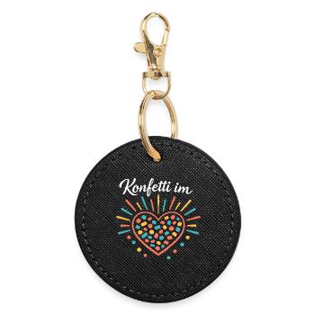 Confettis dans le cœur du carnaval - Porte-clés rond - noir - Devant