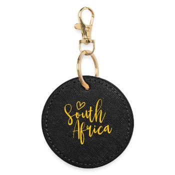 South Africa Heart Women's Love South Africa - Round Keyring - black - Front