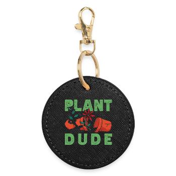 Plant Lovers Dude Plants Succulent Flower - Round Keyring - black - Front