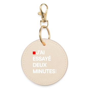 J’AI ESSAYÉ DEUX MINUTES | Humour autodérision - Porte-clés rond - huître - Devant
