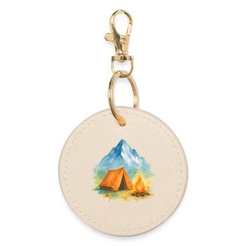 Montagne du Feu de camp Watercolor - Porte-clés rond - huître - Devant