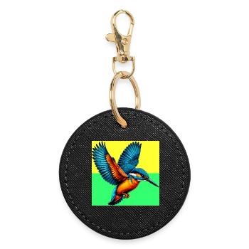 martin-pêcheur - Porte-clés rond - noir - Devant