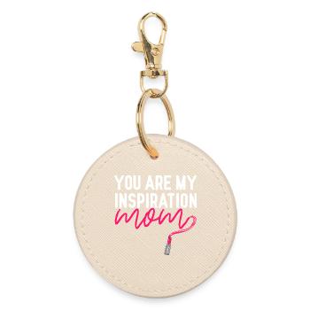 You Are My Inspiration Mom Lippenstift-Shirt - Runder Schlüsselanhänger - Auster - Vorne