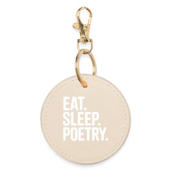 Eat Sleep Poesie Tee - Runder Schlüsselanhänger - Auster - Vorne