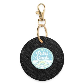 Petri thanks to sea wave - Round Keyring - black - Front