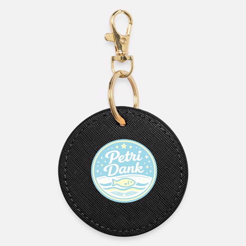 Petri grâce aux vagues de mer - Porte-clés rond - noir
