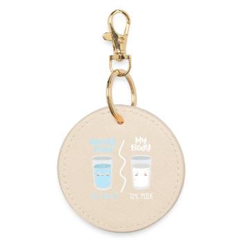 No Normal Body: Water vs Milk - Round Keyring - oyster - Front