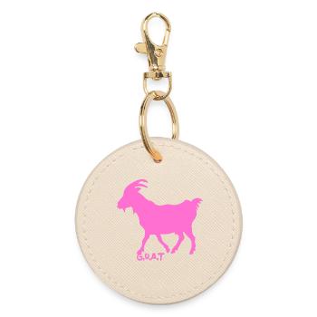 Ziege pink G.O.A.T. - Runder Schlüsselanhänger - Auster - Vorne