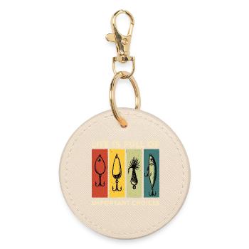 Cadeau de choix de pêche pour la chemise de pêcheur - Porte-clés rond - huître - Devant
